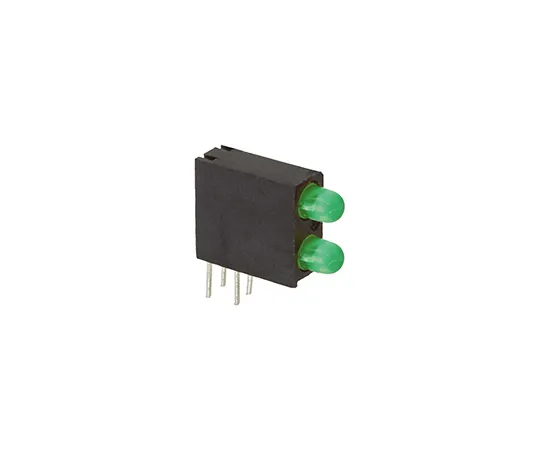 63-4873-61　拨号553-0222F,绿色直角PCB LED指示器，2个LED通过孔2.2 V　553-0222F