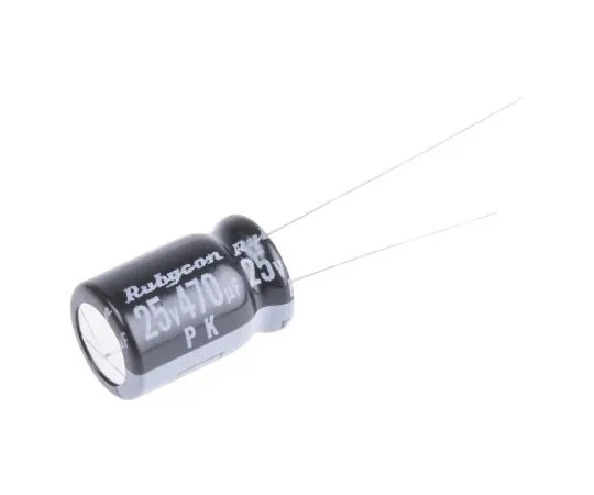 63-5078-53　Rubycon 470μF25V直流铝电解电容器，通过8孔 (Dia。)x 11.5mm+85°8mm 3.5mm　25PK470MEFC8X11.5