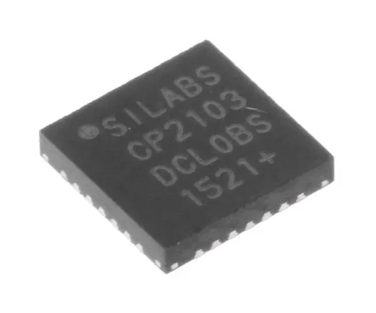 63-4858-43　Silicon LabsCP2103-GM, USB控制器，12Mbps, USB转UART, 3.3 V,28-PinQFN　CP2103-GM