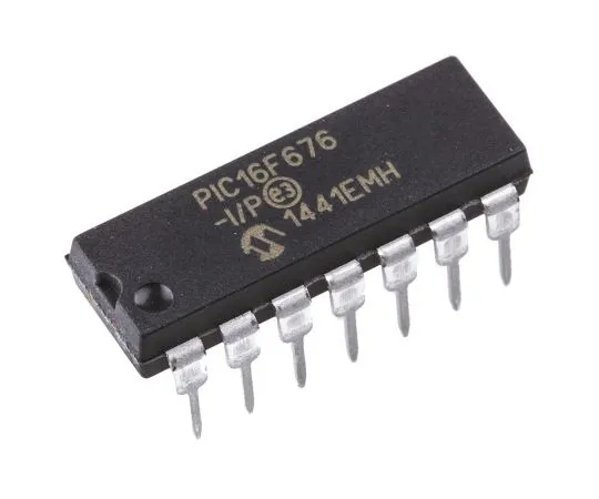63-4870-01　单片机PIC16F676-I/P,8位PIC单片机，20MHz, 128 B, 1024 x 14字闪存，14针PDIP　PIC16F676-I/P