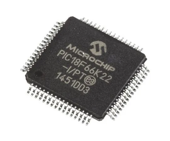 63-5059-10　单片机，8位PIC单片机，64MHz,1kB, 64 kB闪存，64-PinTQFP　PIC18F66K22-I/PT