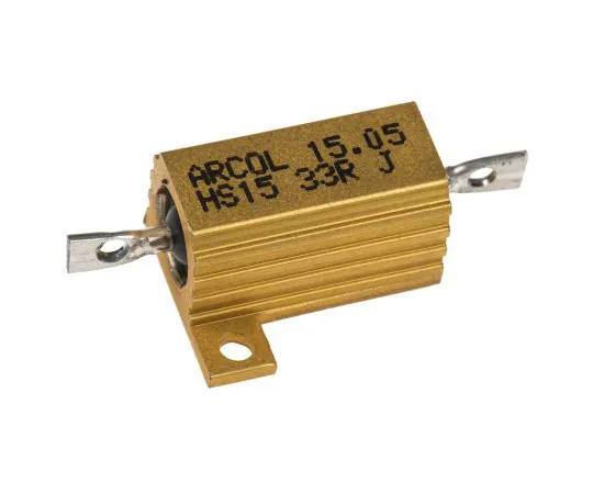 63-4891-93　ArcolHS15系列铝合金厚板轴向线材贴装电阻，33Ω±5% 15W　HS15 33R J