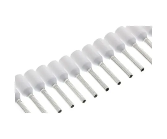 63-5013-87　TE Connectivity绝缘折边Bootlace Ferrule,8mmPin Length,1.1mm Pin Diameter,0.5mm2 Wire Size, White　1241000-1