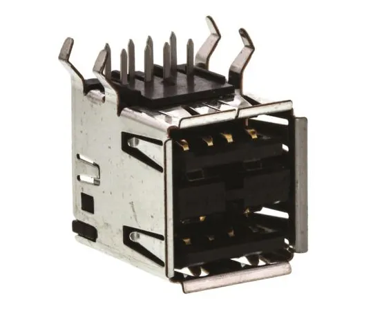 63-4859-15　TE Connectivity双端口直角通孔A型USB连接器，插座到插座　5787617-1