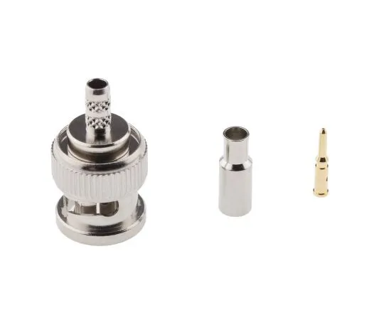 63-4980-96　Amphenol直75Ω电缆安装BNC连接器，插头，镍，压接终端，RG179,RG179A/B,RG187　B1121E2-003-ND3G-6-75
