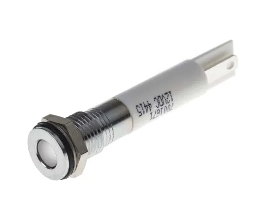 63-4977-76　RS PRO白色指示器，12 V直流，8毫米安装孔尺寸，焊点终止，IP67　700-1671