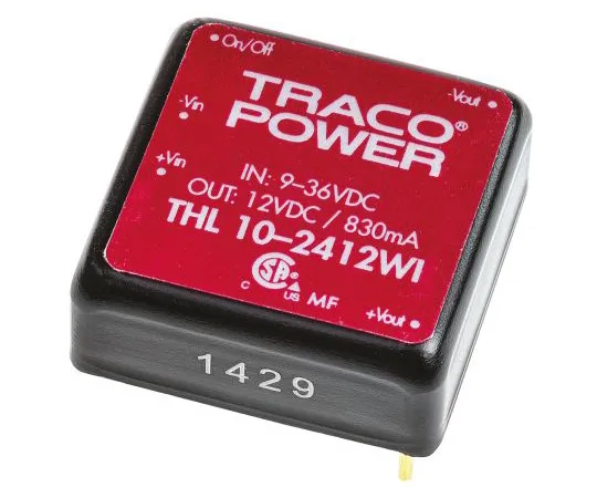 63-5034-62　TRACOPOWER THL 10WI 10W隔离直流-直流换流器通过孔，电压在9→36 V直流，电压在12V直流　THL 10-2412WI