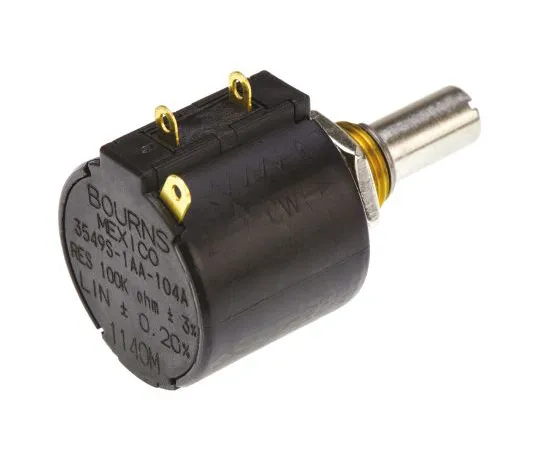 63-4971-22　Bourns 1刚10转旋转缠绕电位器，直径6.35毫米。轴，100kΩ，±3%，2W,线性3549S-1AA-104A　3549S-1AA-104A