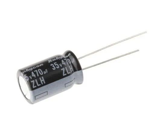 63-4985-13　Rubycon 470μF35V直流铝电解电容器，通孔10 (Dia。)x 16 mm+105°10mm 5mm　35ZLH470MEFC10X16