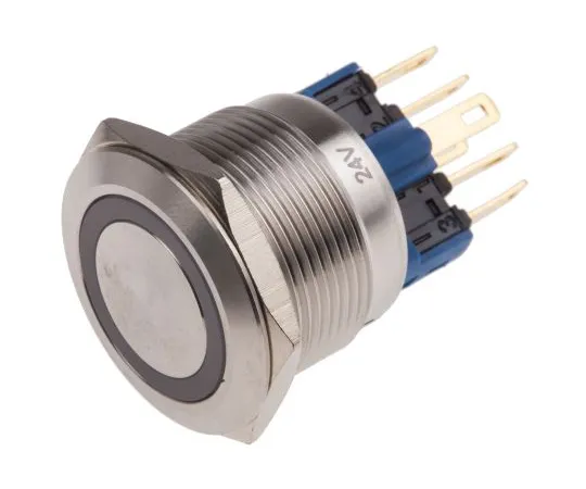 63-5125-57　RS PRO单杆双抛 (SPDT) 瞬间蓝色LED按键开关，IP65,IP67, 22 (Dia。) mm,面板安装　811-8538
