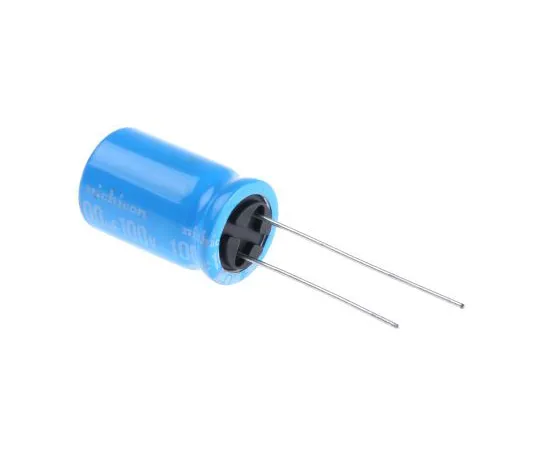 63-5074-29　尼奇康100μF100V直流铝电解电容器，通孔12.5×20 mm+125°C 12.5mm 5mm　UBT2A101MHD8