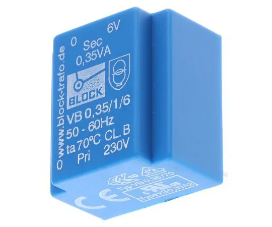63-5033-26　6V交流1输出通过孔PCB变压器，0.35VA　VB 0,35/1/6