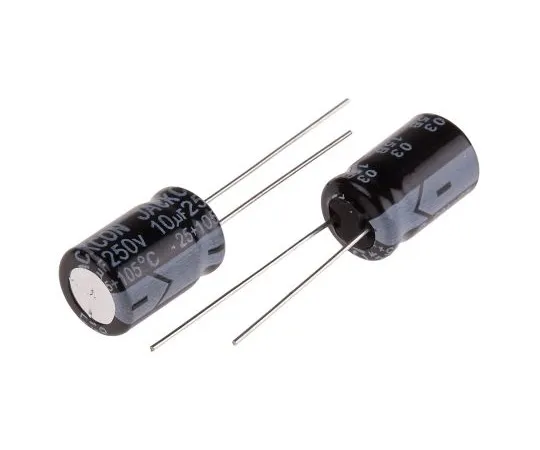 63-4998-80　RS PRO 10μF250V直流铝电解电容器，通孔10 (Dia。)x 15mm+105°10mm 5mm 15mm　711-1927