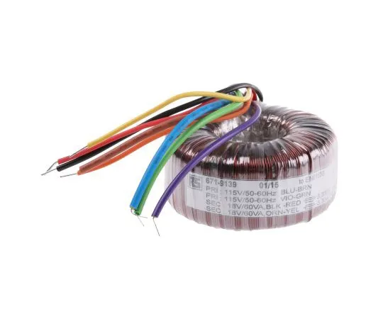 63-4937-62　2输出环形变压器，120VA,2×18V交流变压器　671-9139