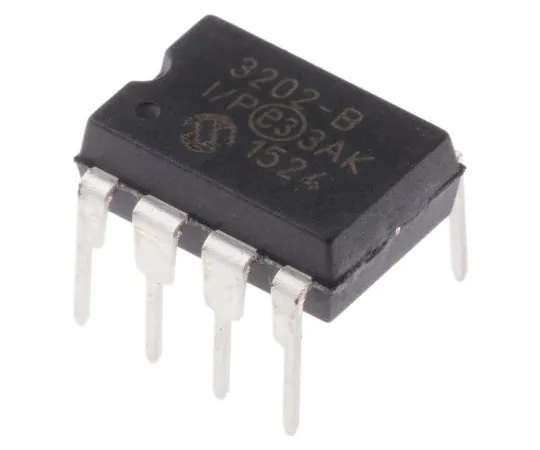 63-5085-72　微芯片MCP3202-BI/P, 12位串行ADC伪差分，单端输入，8针PDIP　MCP3202-BI/P
