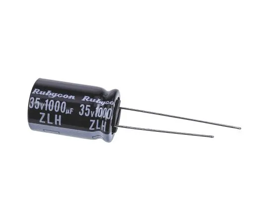63-4985-15　Rubycon 1000μF35V直流铝电解电容器，通孔12.5 (Dia。)x 20 mm+105°12.5mm 5mm　35ZLH1000MEFC12.5X20