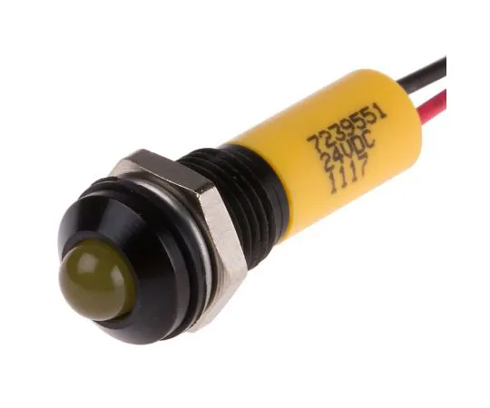 63-5024-11　RS PRO黄色指示器，24 V直流，8毫米安装孔尺寸，导线终止，IP67　723-9551