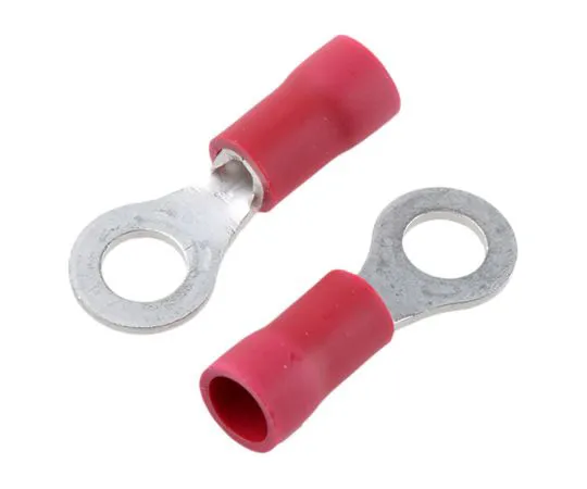 63-4964-83　JST FV系列绝缘压痕环端子，M4 (#8) 螺柱尺寸，0.25mm2至1.65mm2线材尺寸，红色　FVWS1.25-4(LF)