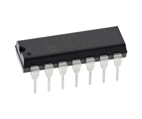 63-4934-70　微芯片MCP3004-I/P, 10位串行ADC伪差分，单端输入，14针PDIP　MCP3004-I/P