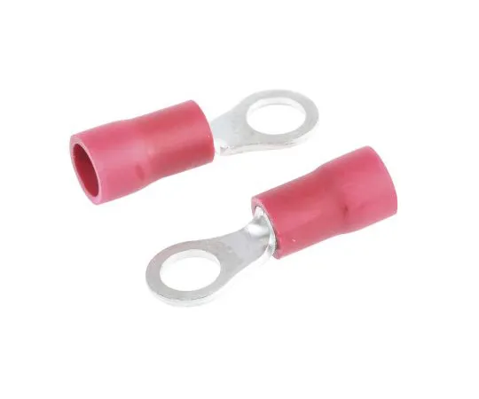 63-4964-88　JST FV系列绝缘压痕环端子，M4 (#8) 螺柱尺寸，0.25mm2至1.65mm2线材尺寸，红色　FVWS1.25-M4(LF)