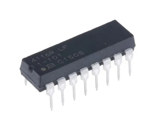 63-4852-03　Bourns隔离电阻阵列100Ω±2% 8电阻，总功率2.25W, DIP封装4100R通孔　4116R-1-101LF