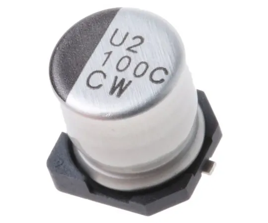 63-5006-63　Nichicon 100μF16V直流铝电解电容器，表面贴装6.3 (Dia。)x 7 mm+105°6.3mm　UCW1C101MCL1GS