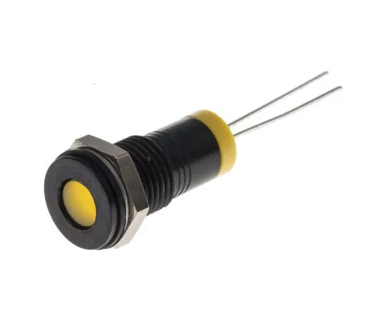 63-4977-84　RS PRO黄色指示器，2V直流，8mm安装孔尺寸，铅针终止，IP67　700-1722