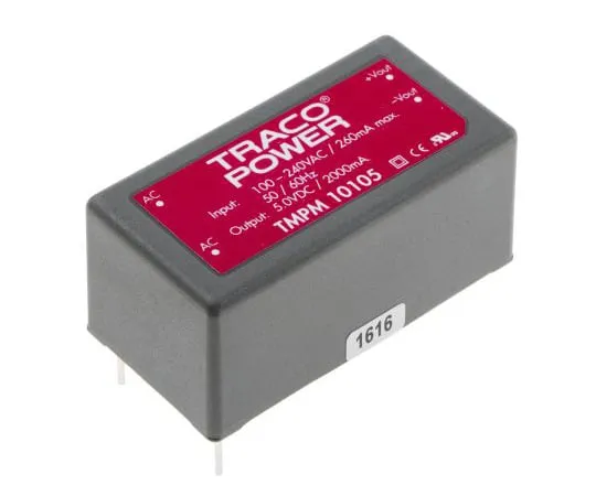63-4988-45　TRACOPOWER10W1输出嵌入式开关模式电源SMPS,2A,5V直流封装　TMPM 10105