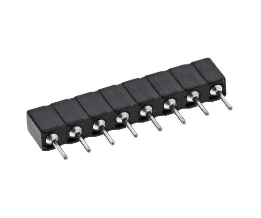 63-4983-43　8道预浸直通孔2.54毫米SIL插座，焊料，3A 100 V交流电，150 V直流电　310-87-108-01-640101