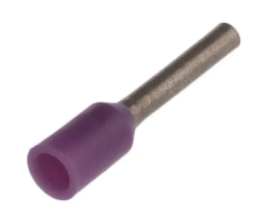 63-4964-66　JST FWE系列绝缘压紧靴带铁，6mm针长，0.8mm针直径，0.25mm2线尺寸，紫色　FWE0.25-6
