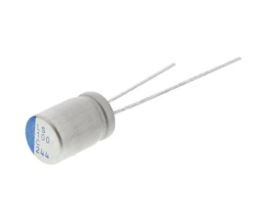 63-5005-66　Nichicon 100μF16V直流铝聚合物电容器，通孔6.3 (Dia。)x 10.5mm+105°6.3mm 2.5mm　PLS1C101MDL4