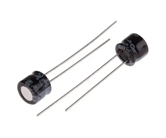 63-4987-37　RS PRO 220μF 6.3V直流铝电解电容器，通孔6 (Dia。)x 5mm+105°6mm 2.5mm 5mm　706-0589