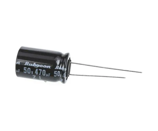 63-4984-80　Rubycon 470μF50V直流铝电解电容器，通孔12.5 (Dia。)x 20 mm+105°12.5mm 5mm　50ZL470MEFC12.5X20