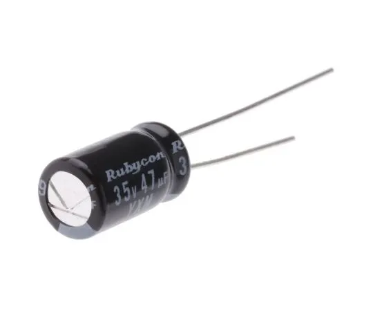 63-4986-74　Rubycon 47μF35V直流铝电解电容器，通孔6.3 (Dia。)x 11 mm+105°6.3mm 2.5mm　35YXM47MEFC6.3X11