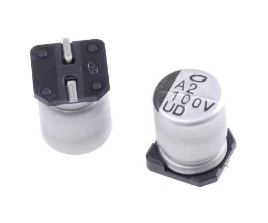 63-5042-19　镍氢100μF35V直流铝电解电容器，表面贴装8 (Dia。)x 10 mm+105°8mm 3.1mm　UUD1V101MNL1GS