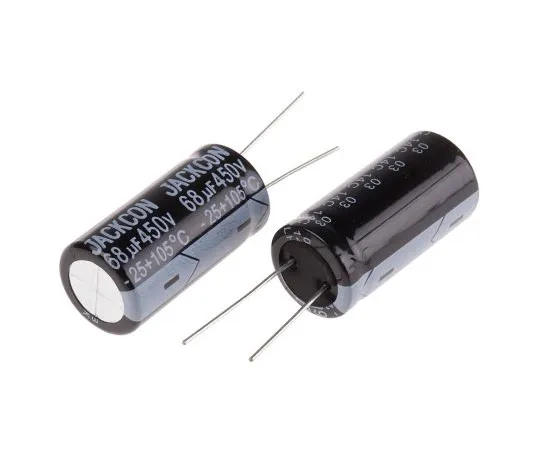 63-4998-98　RS PRO 68μF450V直流铝电解电容器，通孔18 (Dia。)x 36 mm+105°18mm 7.5mm36 mm　711-2157