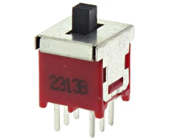 63-5036-22　PCB滑动开关双极双抛 (DPDT) 开-关3 A@120 V交流顶置　734-7252