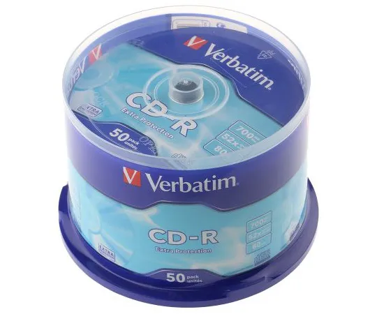 63-5053-25　逐字700 MB52XCD-R, 50 Pack　43351