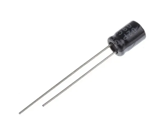 63-4989-56　RS PRO 100μF 6.3V直流铝电解电容器，通过5号孔 (Dia。)x 7mm+105°5mm 2mm 7mm　707-5792