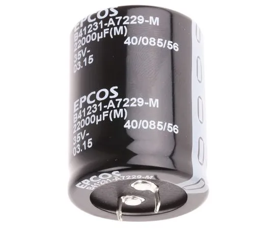 63-5086-17　EPCOS22000μF35Vdc铝电解电容器，通孔35 (Dia。)x 45 mm+85°35mm 10mm　B41231A7229M000