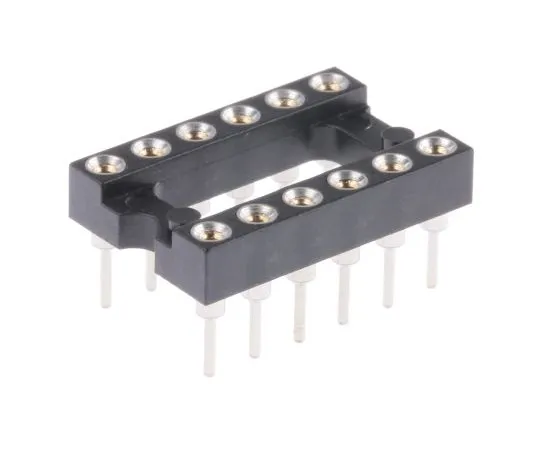 63-4983-13　Preci-Dip2.54 mm间距垂直12方式，通孔转针开框IC凹槽，1A　110-87-312-41-001101