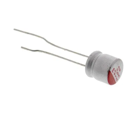 63-5006-05　Nichicon 10μF25V直流铝聚合物电容器，通孔6.3 (Dia。)x 7 mm+105°6.3mm 2.5mm　RNS1E100MDS1JT