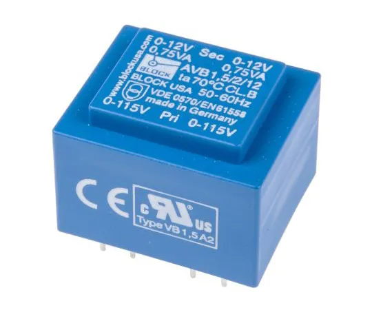 63-4931-52　12V交流2孔PCB变压器输出，1.5VA　AVB1.5/2/12
