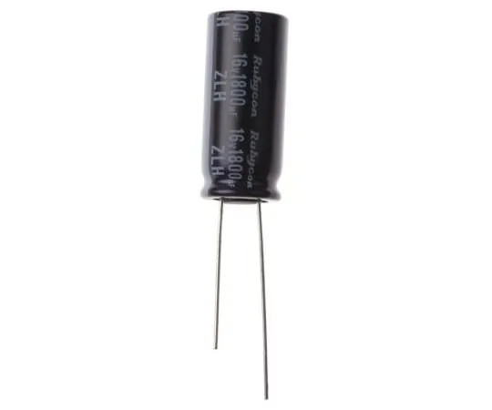 63-4985-02　Rubycon 1800μF16V直流铝电解电容器，通孔10 (Dia。)x 23 mm+105°10mm 5mm　16ZLH1800MEFC10X23