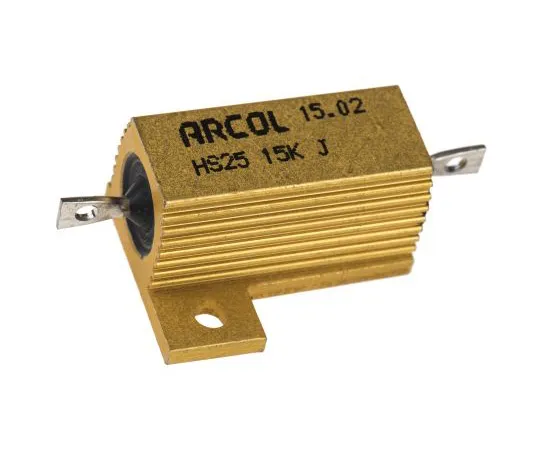 63-4892-03　ArcolHS25系列铝合金厚板轴向线材贴装电阻，15kΩ±5% 25W　HS25 15K J