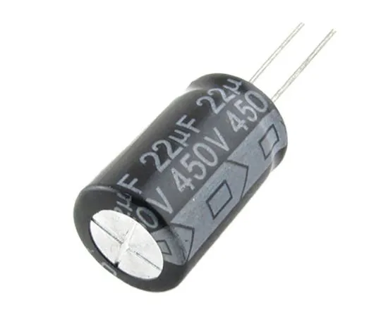 63-5028-21　Rubycon 22μF450V直流铝电解电容器，通孔16 (Dia。)x 20 mm+105°16mm 7.5mm　450BXC22MEFC16X20