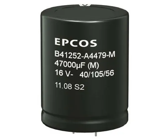 63-5086-13　EPCOS 2200μF80V直流铝电解电容器，通孔22 (Dia。)x 45 mm+105°22mm 10mm　B41252A0228M000