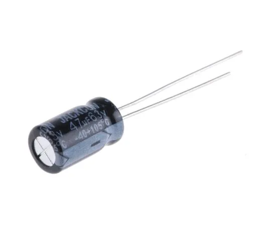 63-4998-58　RS PRO 47μF63V直流铝电解电容器，通过8孔 (Dia。)x 11mm+105°8mm 3.5mm 11mm　711-1586