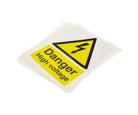 63-5091-66　RS PRO Electricity Danger标签 (英文) ，黑/白/黄自粘乙烯基胶　776-0986