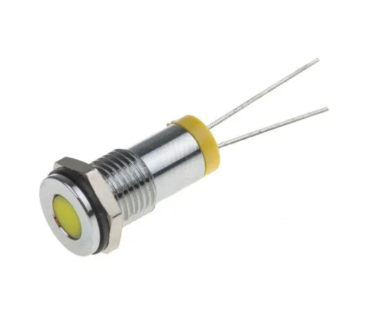 63-4977-72　RS PRO黄色指示器，2V直流，8mm安装孔尺寸，铅针终止，IP67　700-1656
